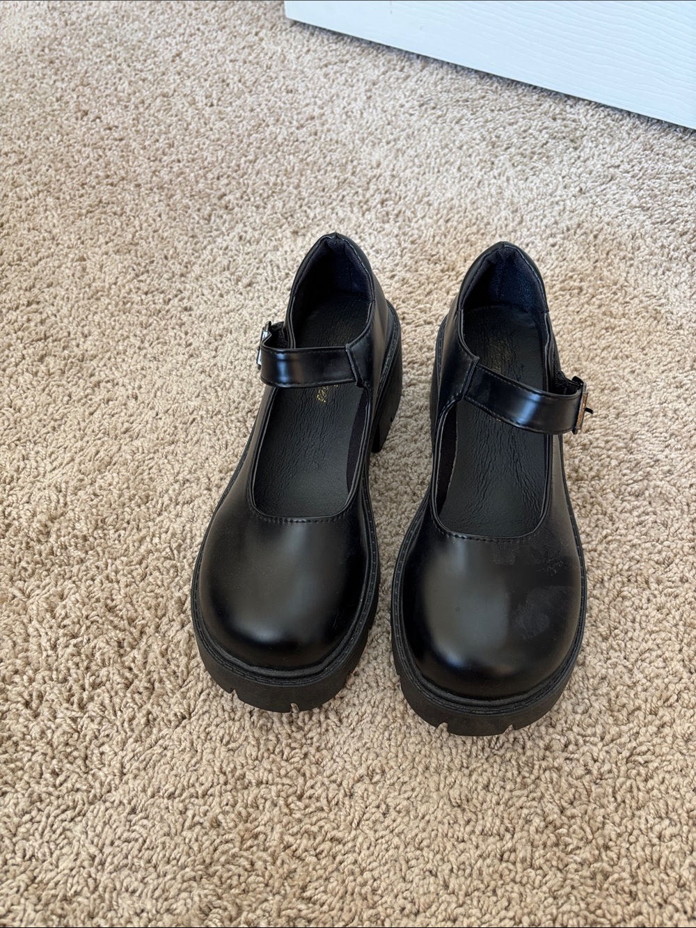 Girls Black Mary Jane Platform Shoes
